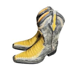 Montenegro Toddler Western Croc Leather Cowboy Boots Size 15.5 Mexican‎ US 8.5